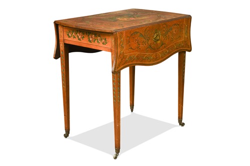 Lot 599 - An Edwardian painted mahogany Pembroke table, stamped Edwards & Roberts