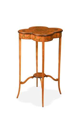 Lot 590 - An Edwardian painted satinwood occasional table