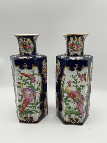 Lot 11 - A pair of Samson blue scale vases, in 18th...