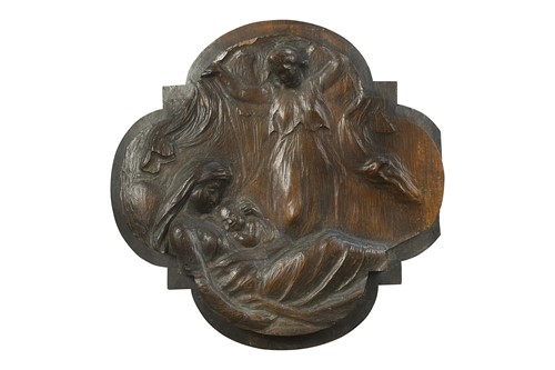 Lot 347 - A relief carved walnut panel, late 19th century