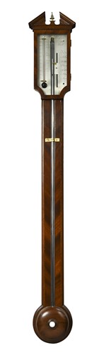 Lot 701 - A George III mahogany stick barometer signed Pellegrino