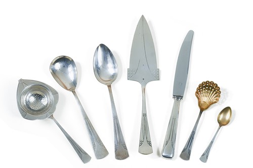 Lot 168 - Albert Mayer at WMF, a collection of Art Nouveau flatware and cutlery, circa 1907