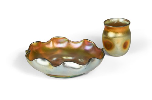 Lot 2 - A miniature Tiffany Favrile glass vase
