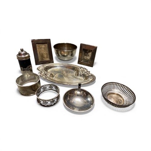 Lot 357 - An Art Nouveau silver dish, together with two...