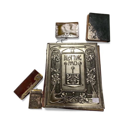 Lot 82 - A Continental Art Nouveau blotting pad cover,...