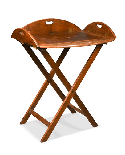 Lot 553 - A mahogany butler's tray on stand, 20th century