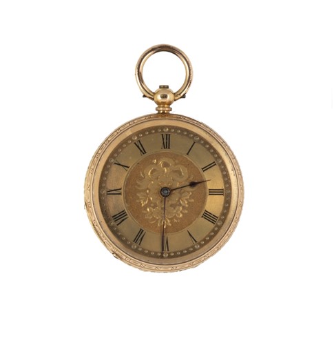 Lot 234 - An 18ct gold Swiss open faced pocket watch