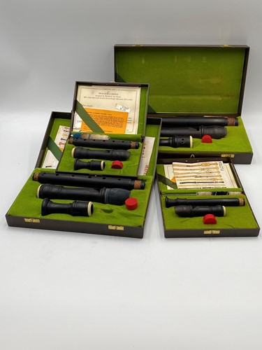 Lot 94 - Four Moeck recorders, three in three parts and...
