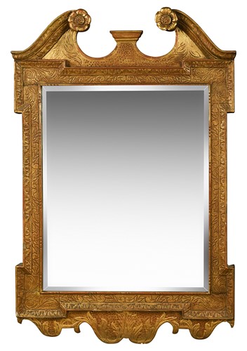 Lot 400 - A George II style parcel-gilt wall mirror, late 18th or early 19th century