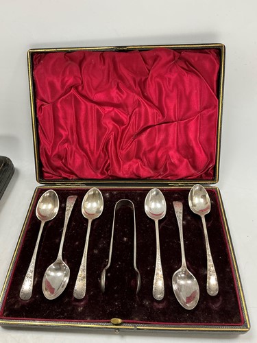 Lot 301 - Three cased sets of English hallmarked silver...