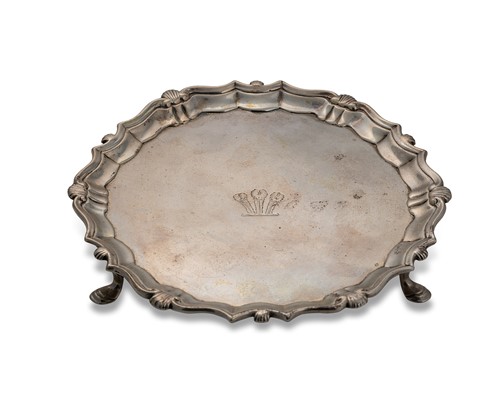 Lot 316 - A George II silver waiter