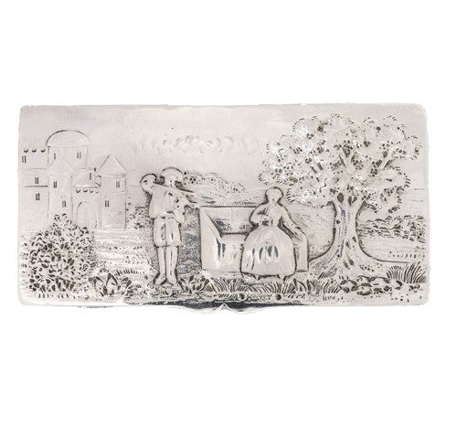 Lot 283 - A George III silver dressing table or large snuff box