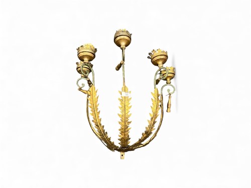 Lot 783 - A Continental gilt metal five branch wall...