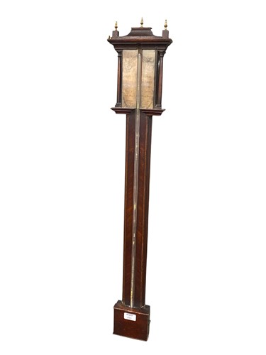 Lot 253 - A mahogany stick barometer, early 19th century