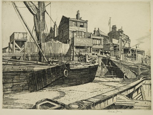Lot 421 - Norman Thomas Janes RWS, RE, RSMA (1892-1980)