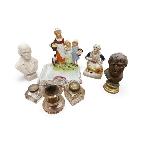 Lot 15 - A small grand tour bronze bust of Seneca,...