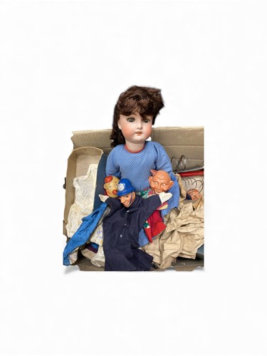 Lot 193 - A German bisque head doll with jointed...