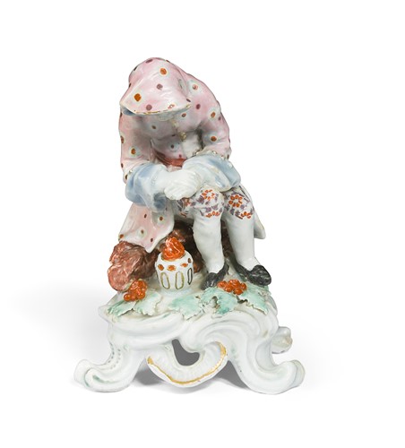 Lot 606 - A Bow porcelain figure of Winter, circa 1760