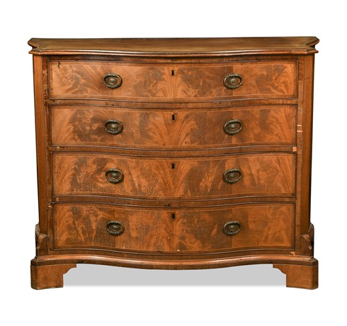 Lot 426 - A George III mahogany serpentine chest of drawers