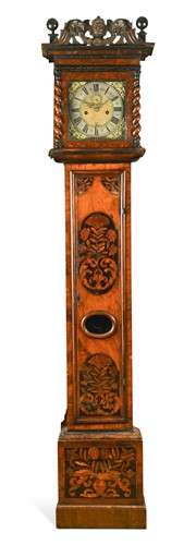 Lot 385 - A walnut and marquetry longcase clock, late 17th century