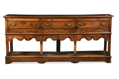 Lot 431 - An oak dresser base, 18th century
