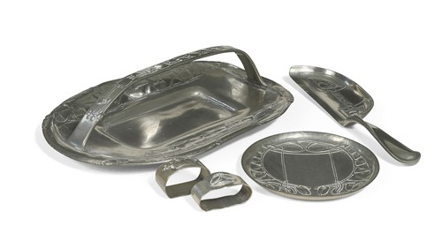 Lot 115 - Archibald Knox for Liberty & Co., a group of Tudric Pewter