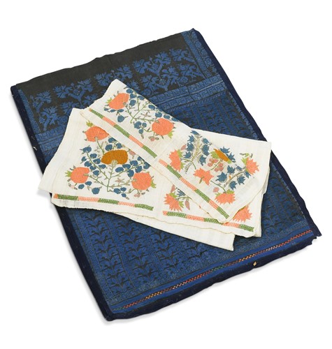 Lot 700 - A Turkish Ottoman embroidered towel or runner, 19th century