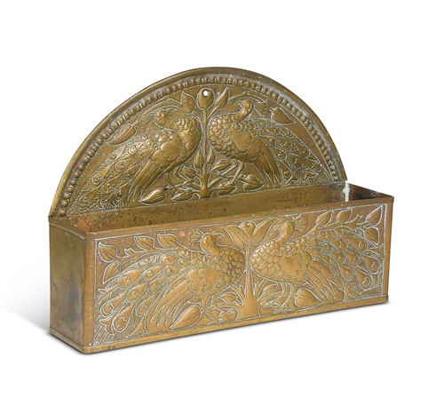 Lot 96 - An Art Nouveau brass letter rack