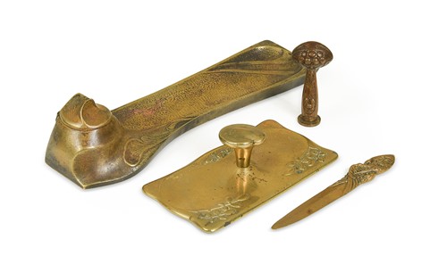 Lot 106 - A collection of Art Nouveau desk accessories