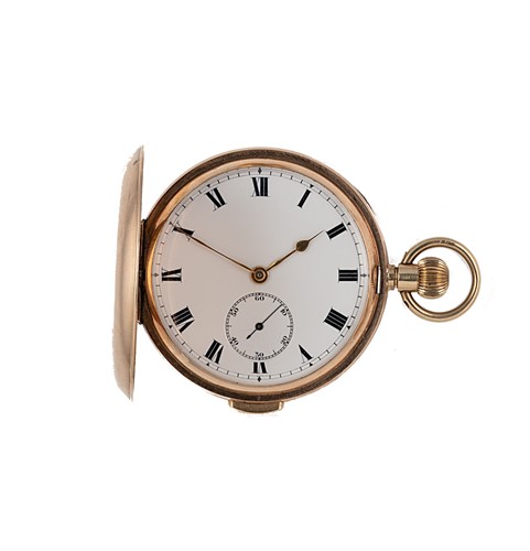 Lot 231 - Unsigned - A 9ct gold cased pocket watch with quarter repeat