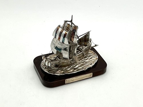 Lot 79 - A small silver model of the Golden Hind