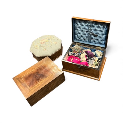 Lot 151 - Wooden boxes to include a Victorian burr...