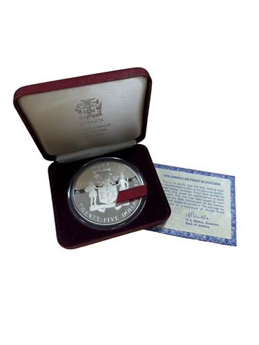 Lot 79 - Jamaica 1978 Coronation Anniversary $25 proof silver crown