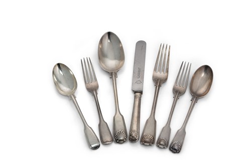 Lot 359 - A Victorian and later composite canteen of silver flatware