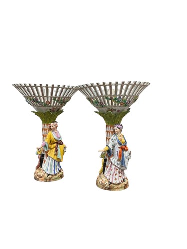 Lot 144 - A pair of late 19th century German porcelain...