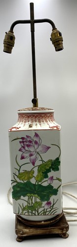 Lot 43 - A Chinese porcelain lamp