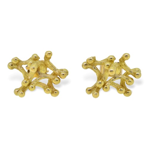 Lot 4 - A pair of abstract ear studs