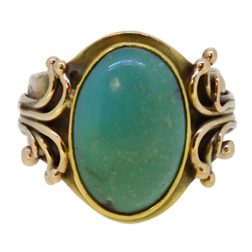 Lot 43 - A turquoise dress ring