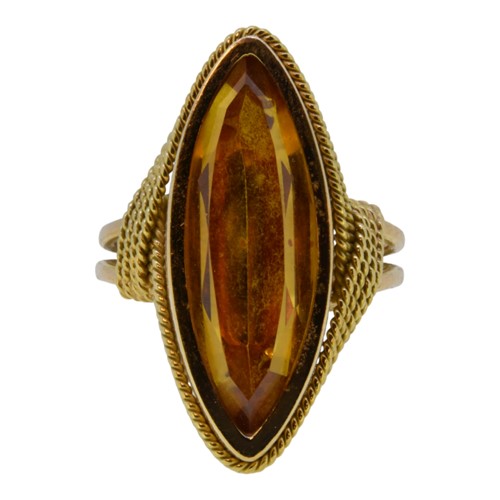 Lot 48 - A single stone citrine dress ring