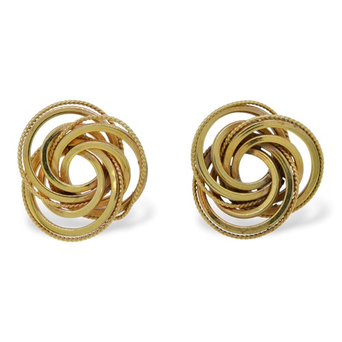 Lot 49 - A pair of 9ct gold knot style ear studs