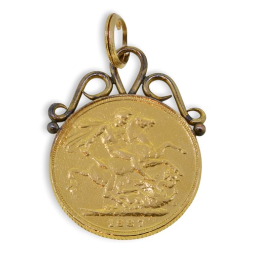 Lot 2 - A full gold sovereign pendant