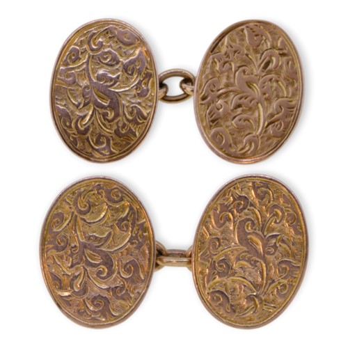 Lot 3 - A pair of late Victorian 9ct gold cufflinks