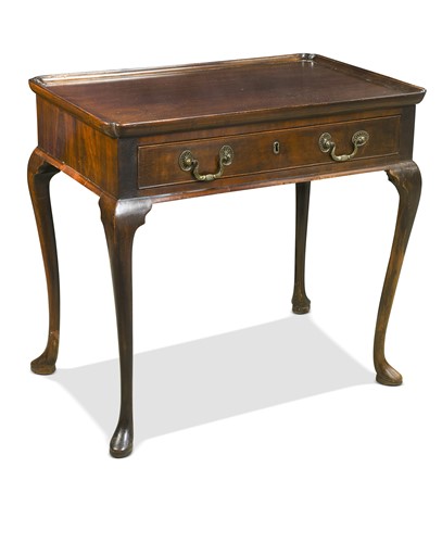 Lot 361 - A Queen Anne style mahogany silver table, late 19th century