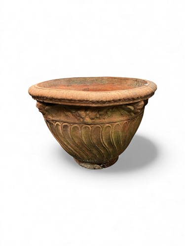 Lot 793 - A very large terracotta garden planter set...