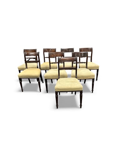 Lot 737 - A set of 6 Regency mahogany dining chairs with...