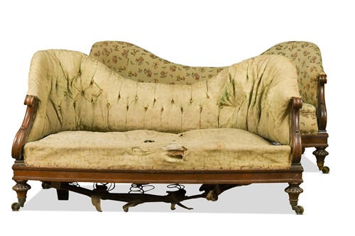 Lot 620 - A pair of rosewood settees, early 19th century