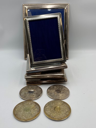 Lot 360 - Four silver plated picture frames, largest 31...