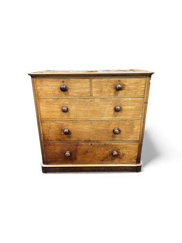Lot 645 - A Victorian mahogany chest of drawers, two...