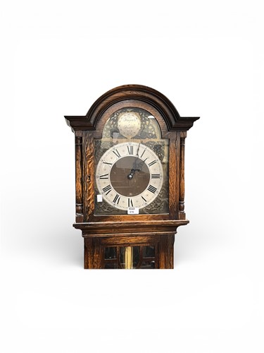 Lot 616 - An 20th century reproduction oak long case...