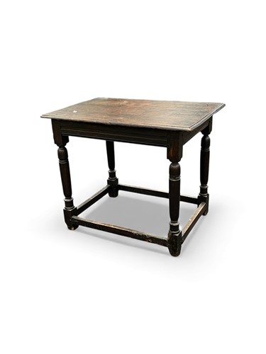 Lot 695 - A 19th century oak table set on ring turned...